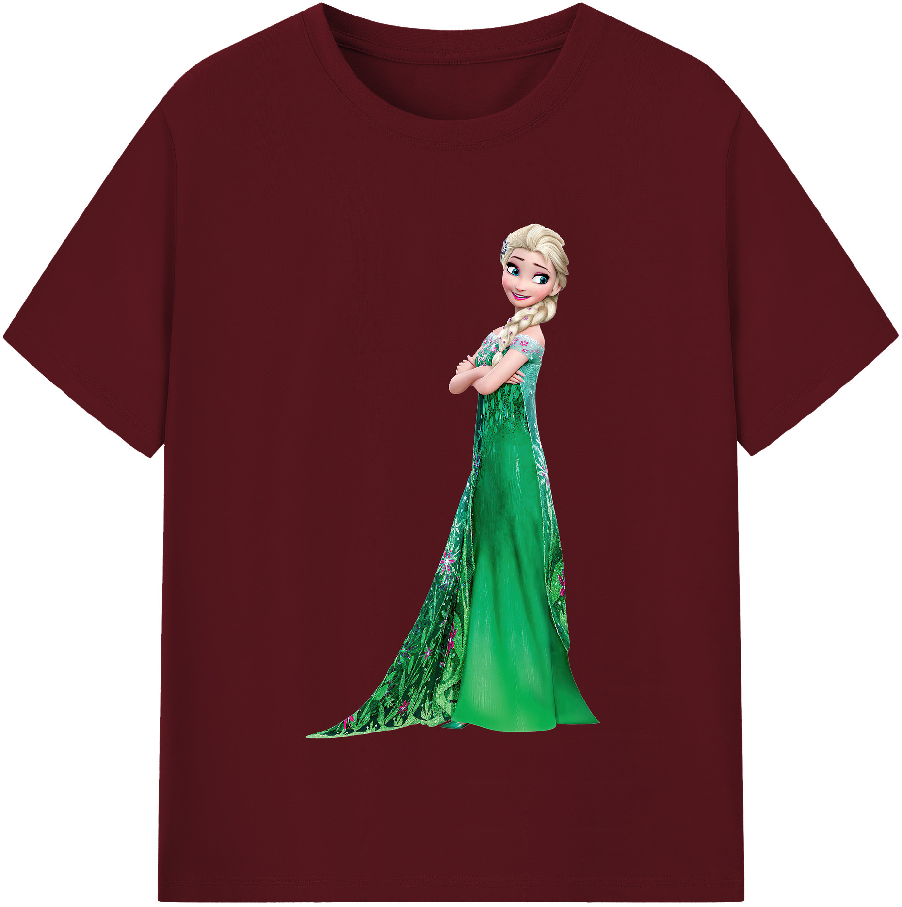 （画像用） アナと雪の女王 アンナ エルサ Frozen Anna Elsa 綿100％半袖Tシャツ（フロントプリント）